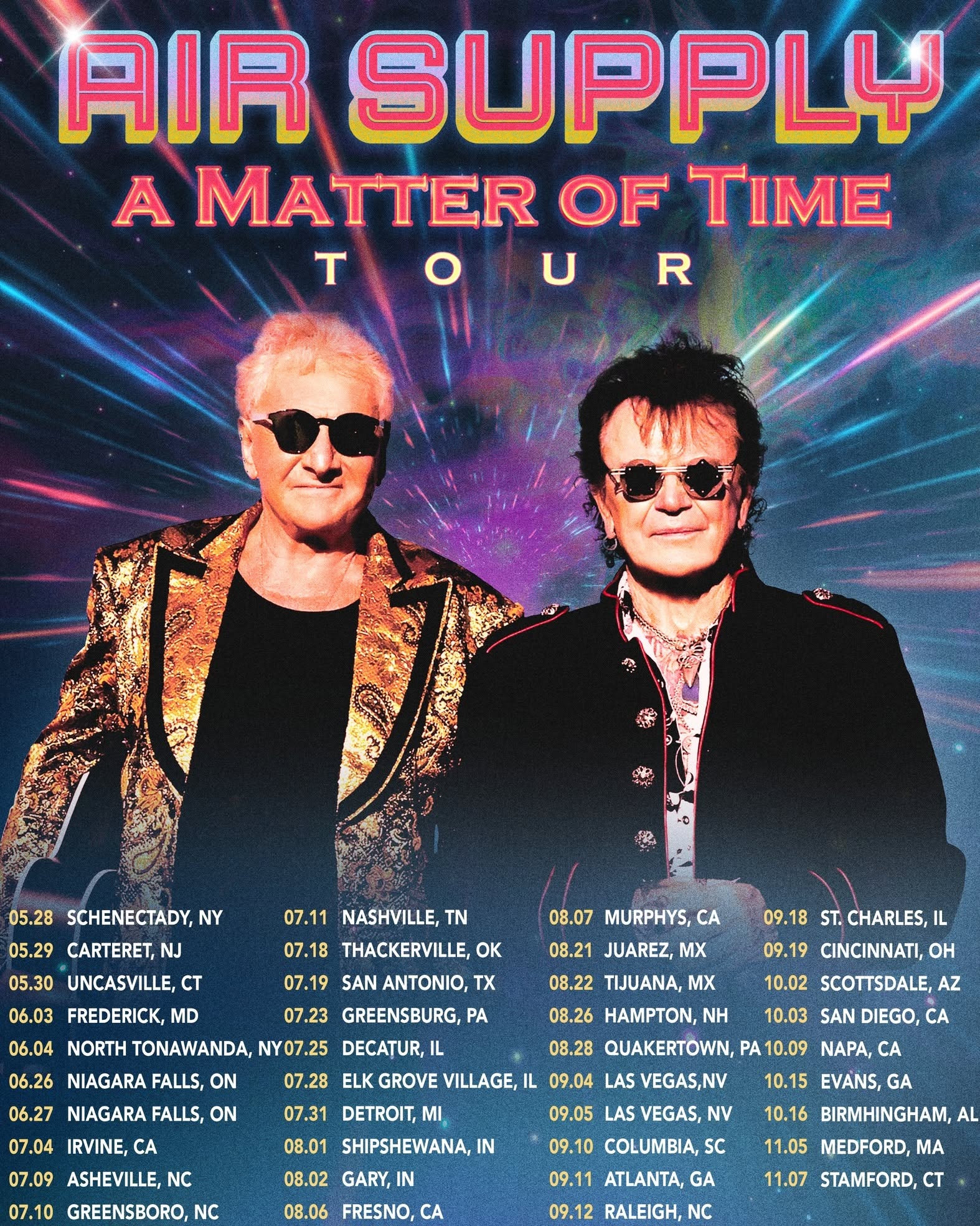 Air Supply A Matter of Time Tour Poster 2026